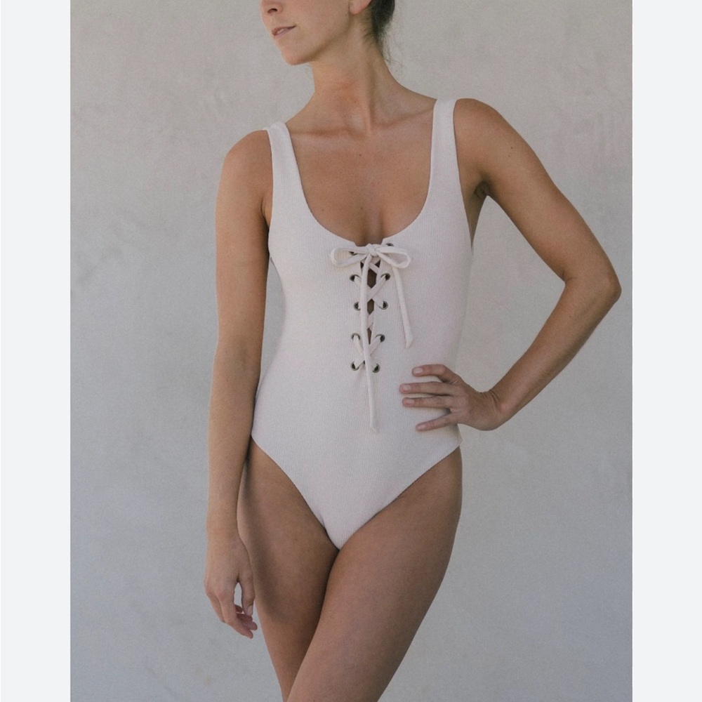 LA Hearts Gray Lace Up One Piece